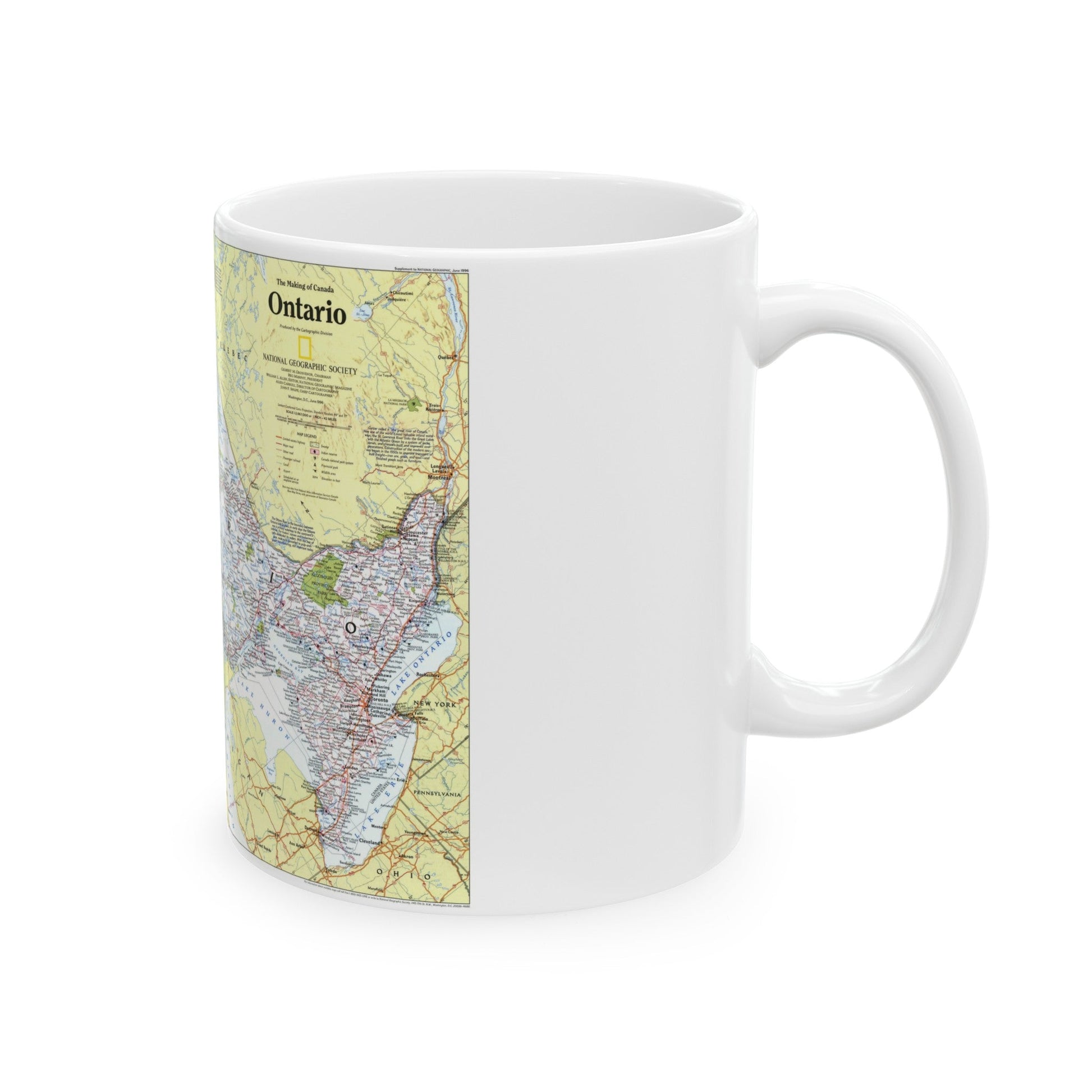 Canada - Ontario 1 (1996 (Map) White Coffee Mug-The Sticker Space