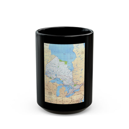 Canada - Ontario (1978) (Map) Black Coffee Mug-15oz-The Sticker Space