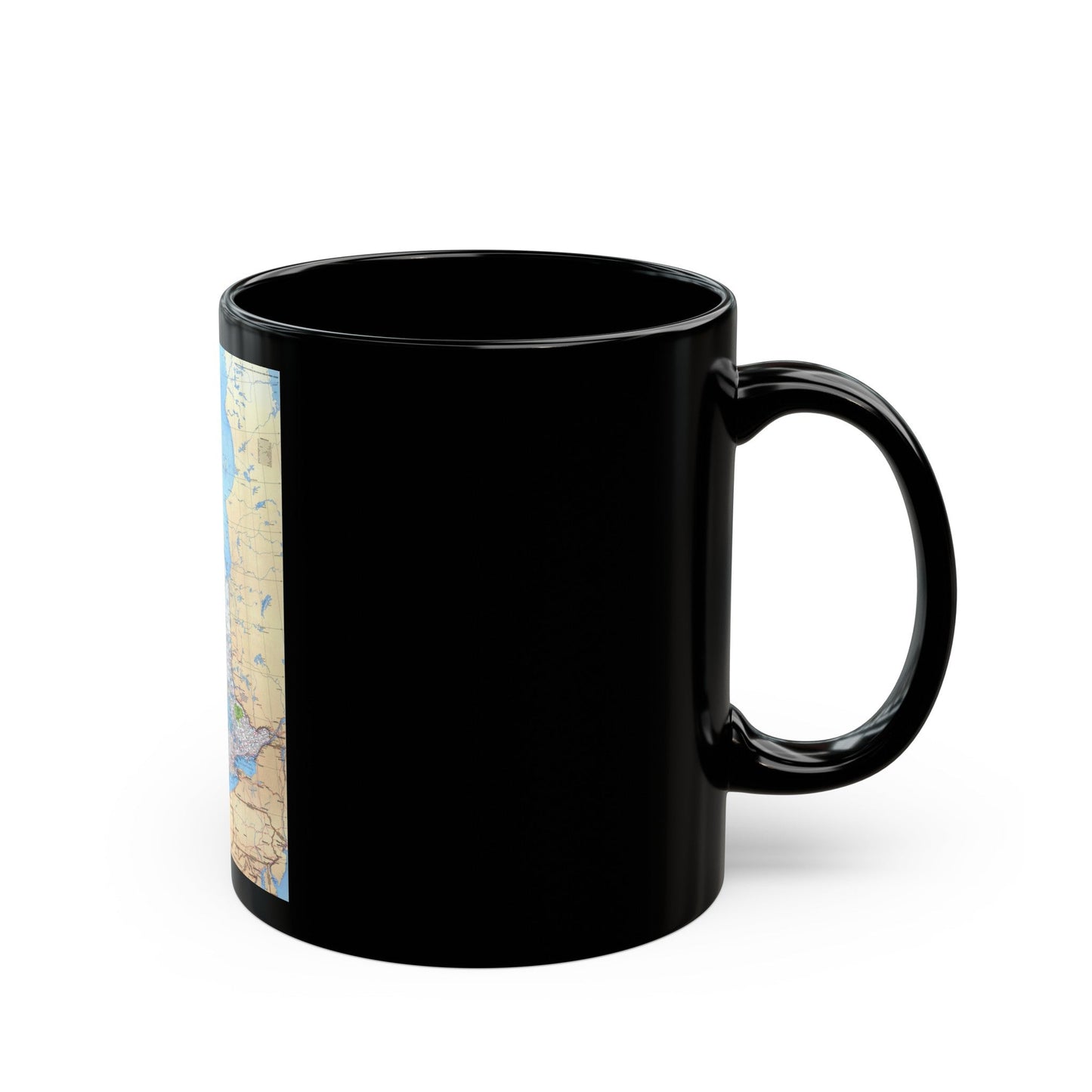 Canada - Ontario (1978) (Map) Black Coffee Mug-The Sticker Space