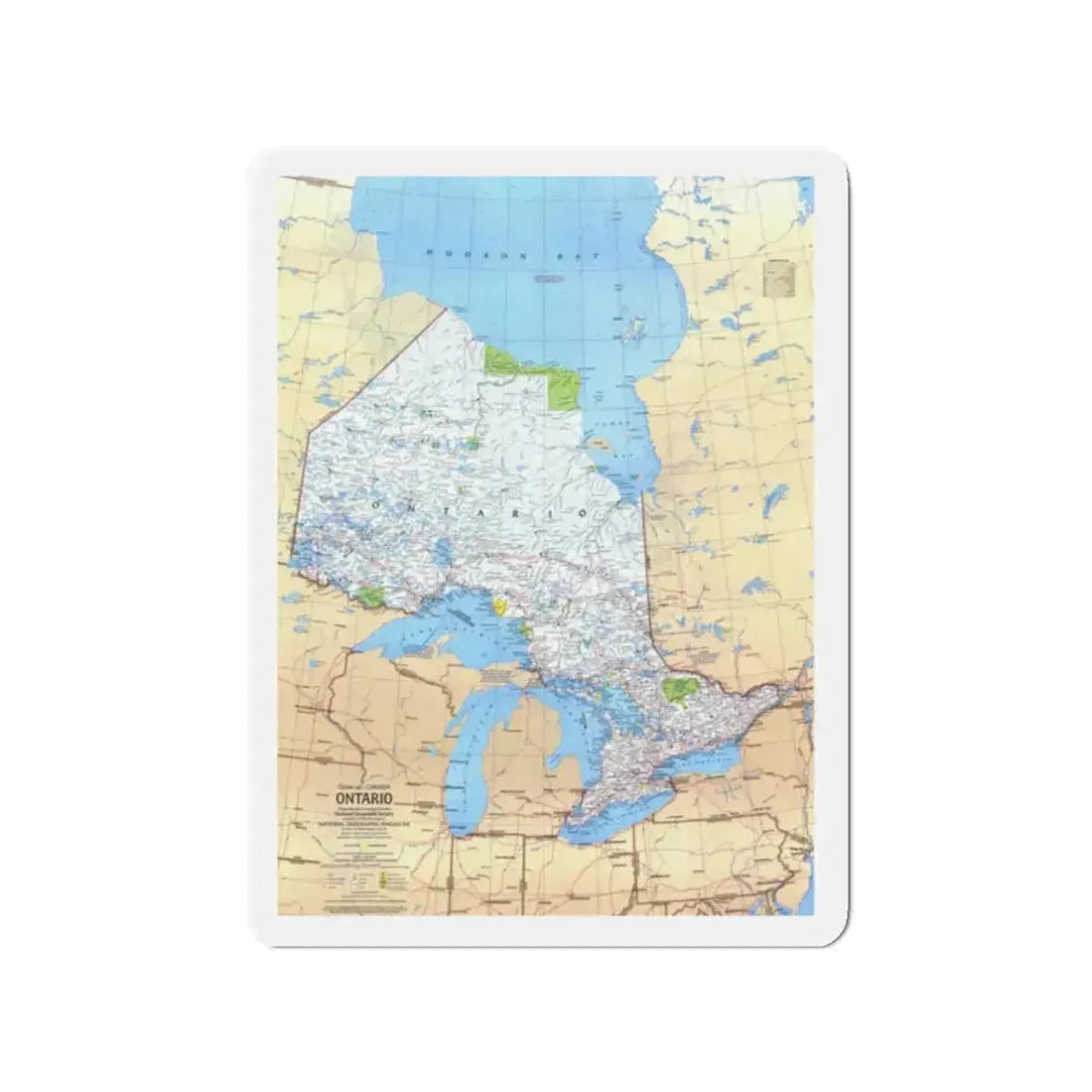 Canada - Ontario (1978) (Map) Refrigerator Magnet 2 Inch - The Sticker Space