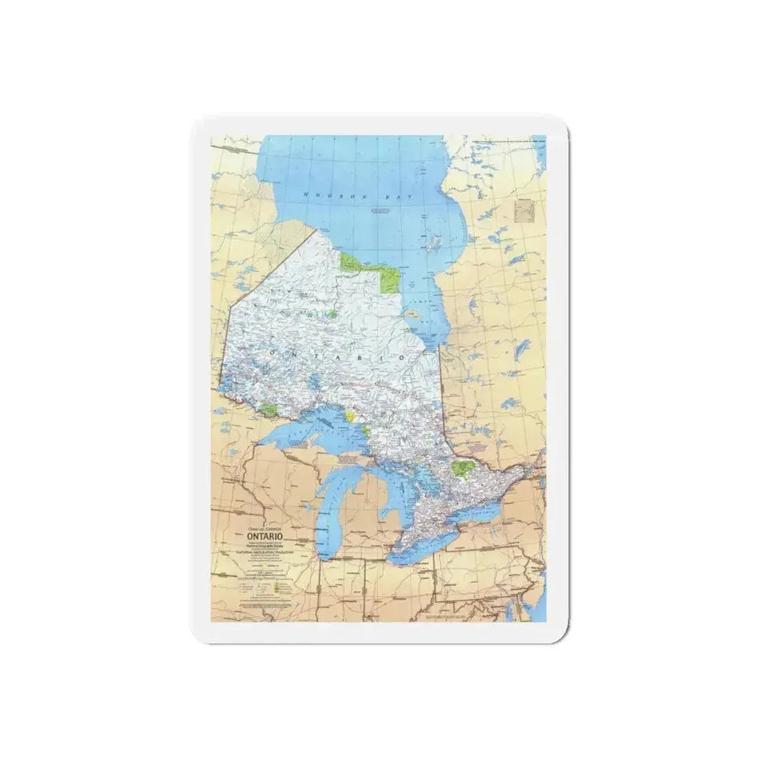Canada - Ontario (1978) (Map) Refrigerator Magnet 6 Inch - The Sticker Space