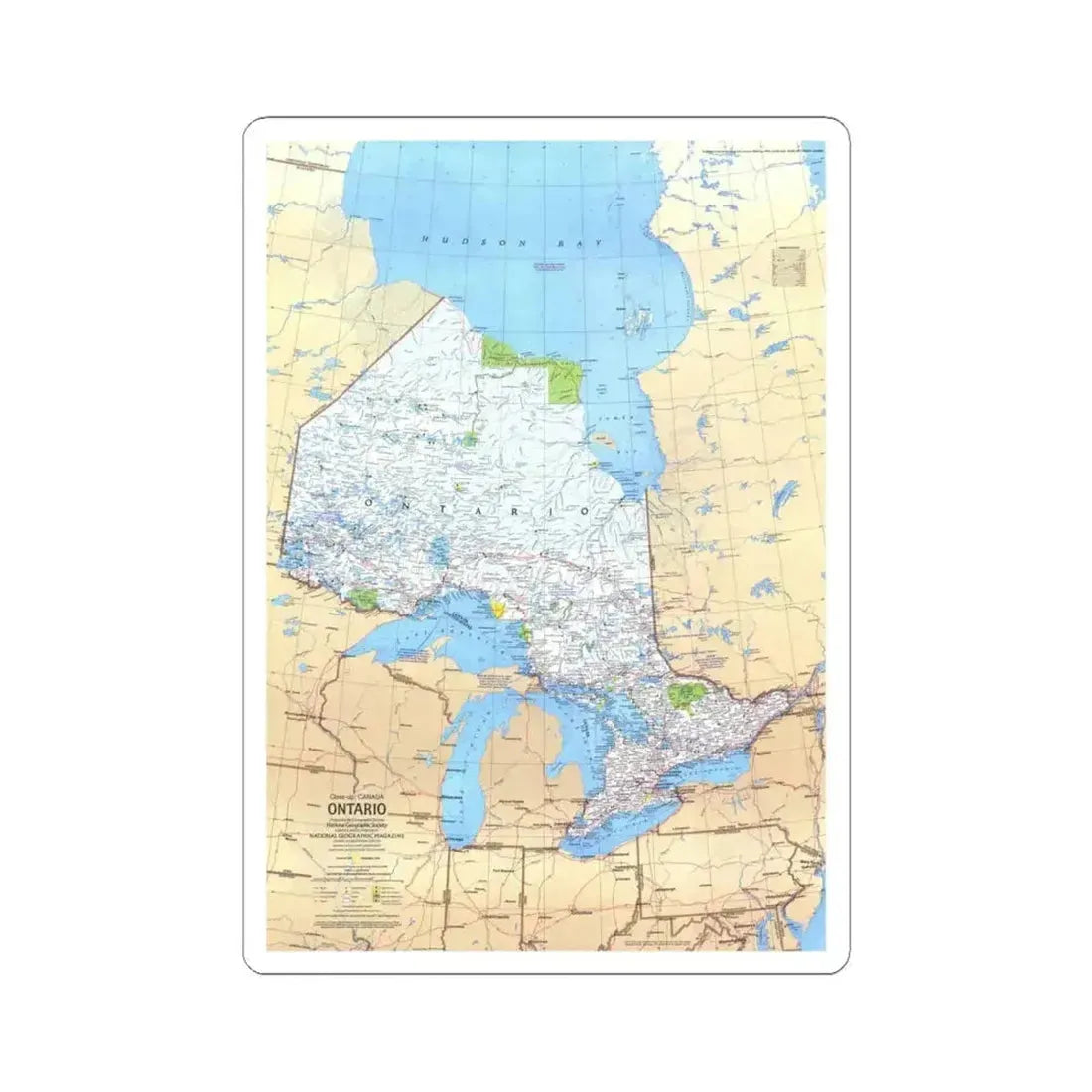 Canada - Ontario (1978) (Map) STICKER Vinyl Kiss-Cut Decal 4 Inch White - The Sticker Space