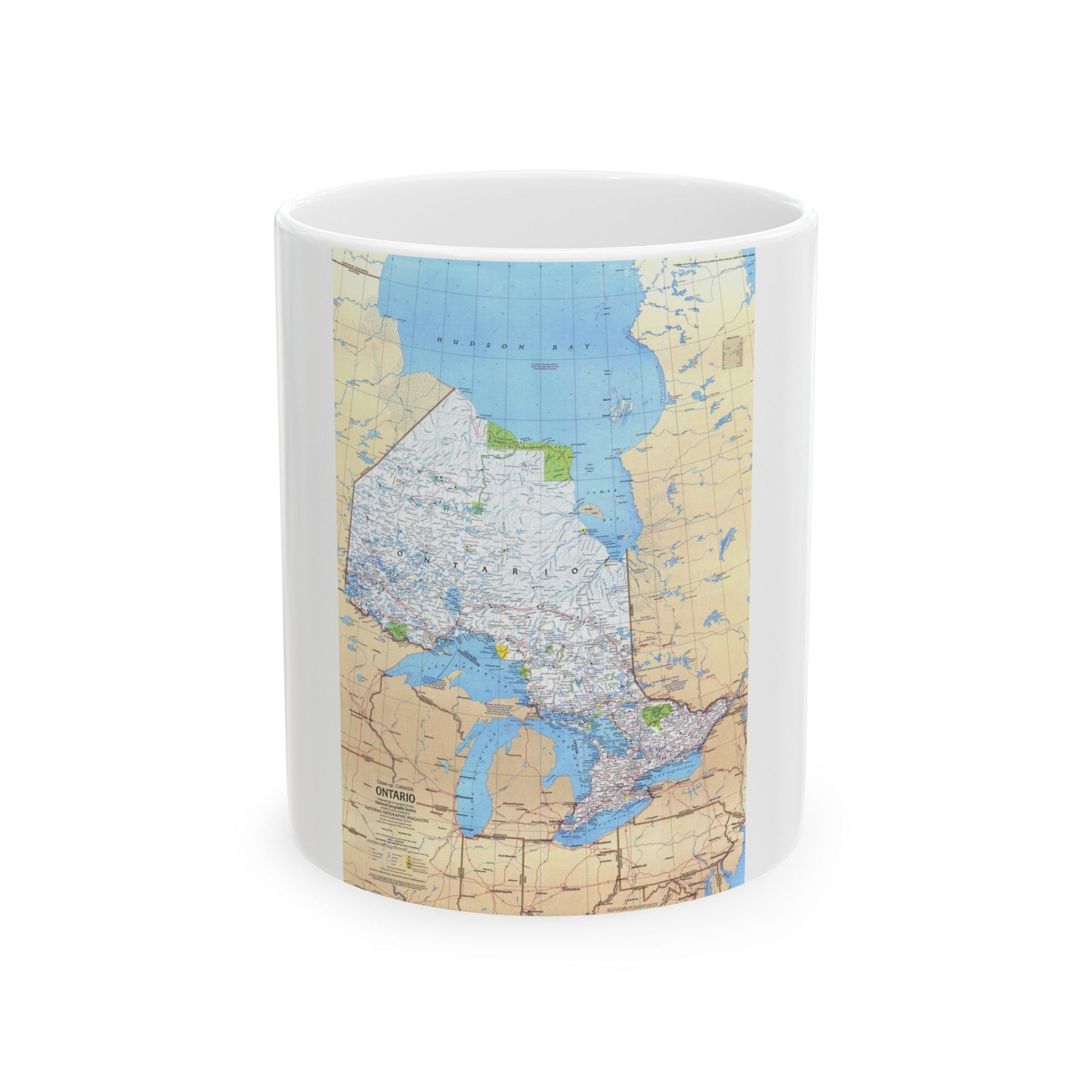 Canada - Ontario (1978) (Map) White Coffee Mug-11oz-The Sticker Space