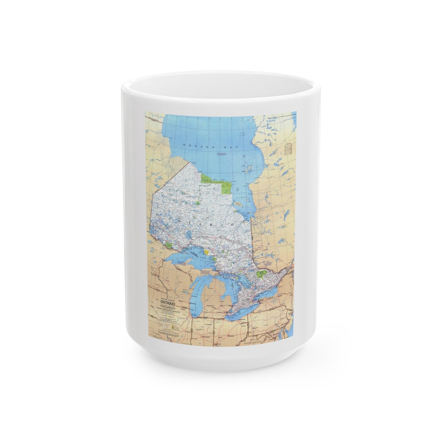 Canada - Ontario (1978) (Map) White Coffee Mug-15oz-The Sticker Space