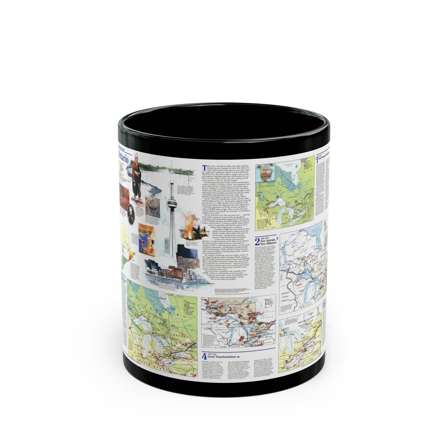 Canada - Ontario 2 (1996) (Map) Black Coffee Mug-11oz-The Sticker Space