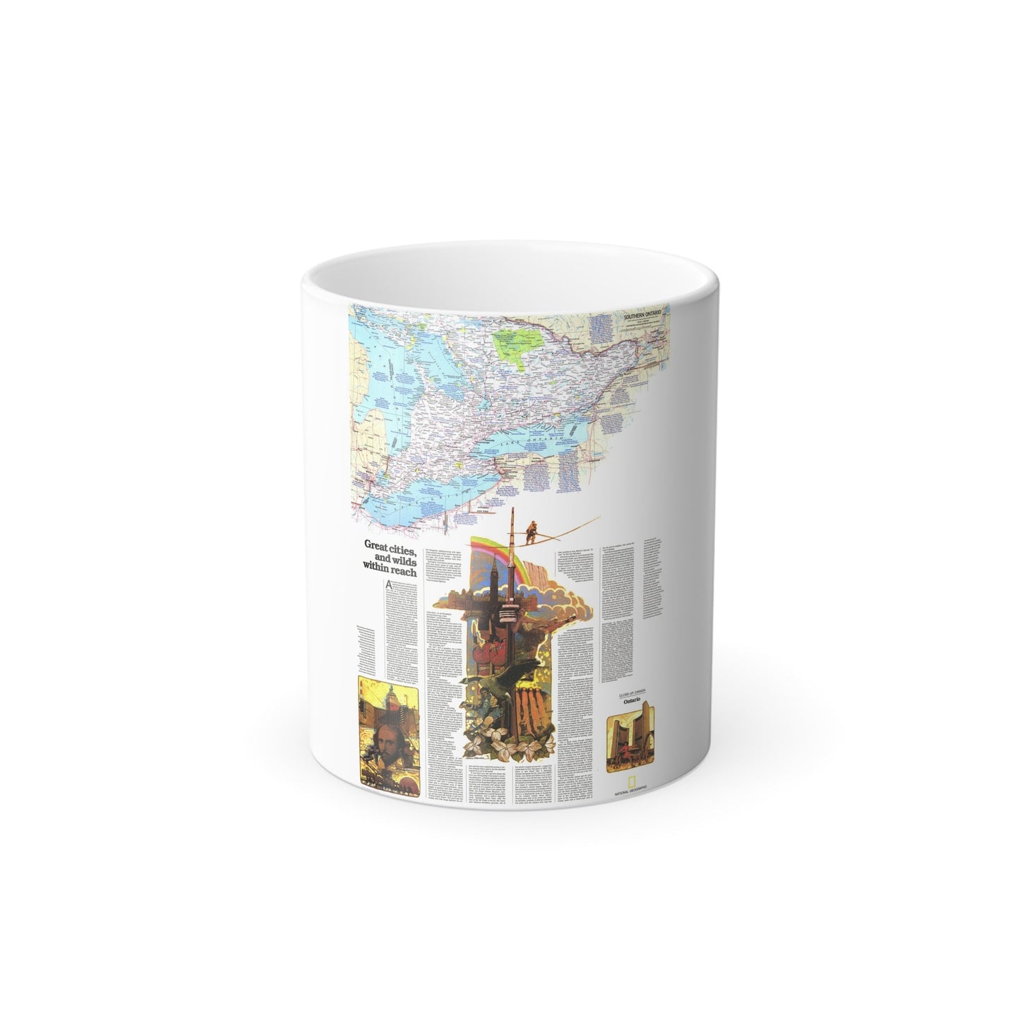 Canada - Ontario, Great Cities (1978) (Map) Color Changing Mug 11oz-11oz-The Sticker Space