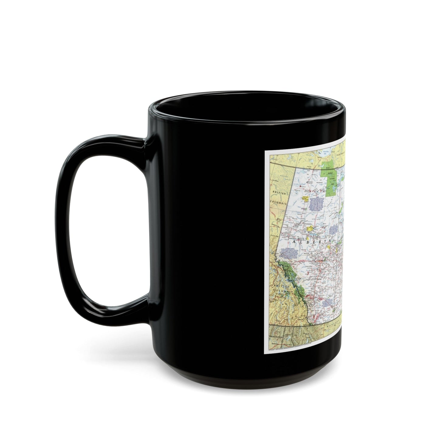 Canada - Prairie Provinces 1 (1995) (Map) Black Coffee Mug-The Sticker Space