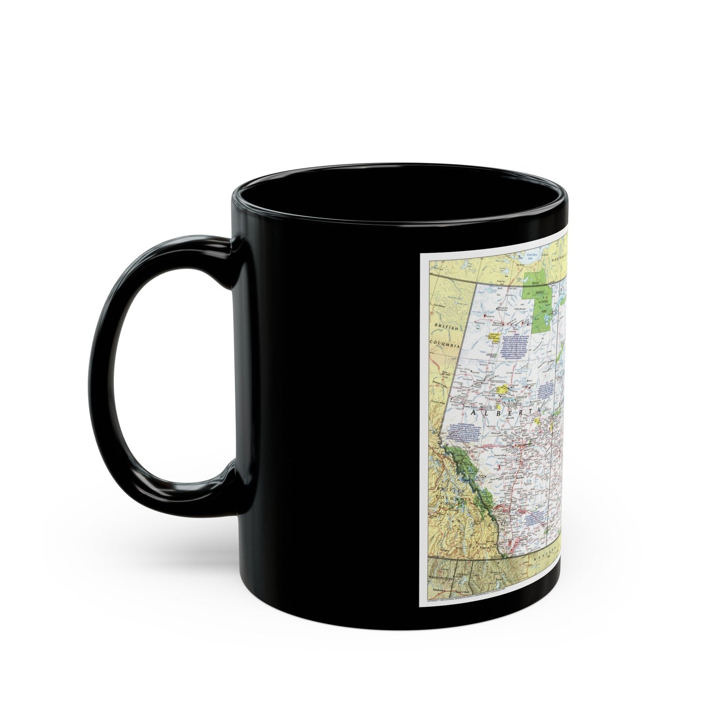 Canada - Prairie Provinces 1 (1995) (Map) Black Coffee Mug-The Sticker Space