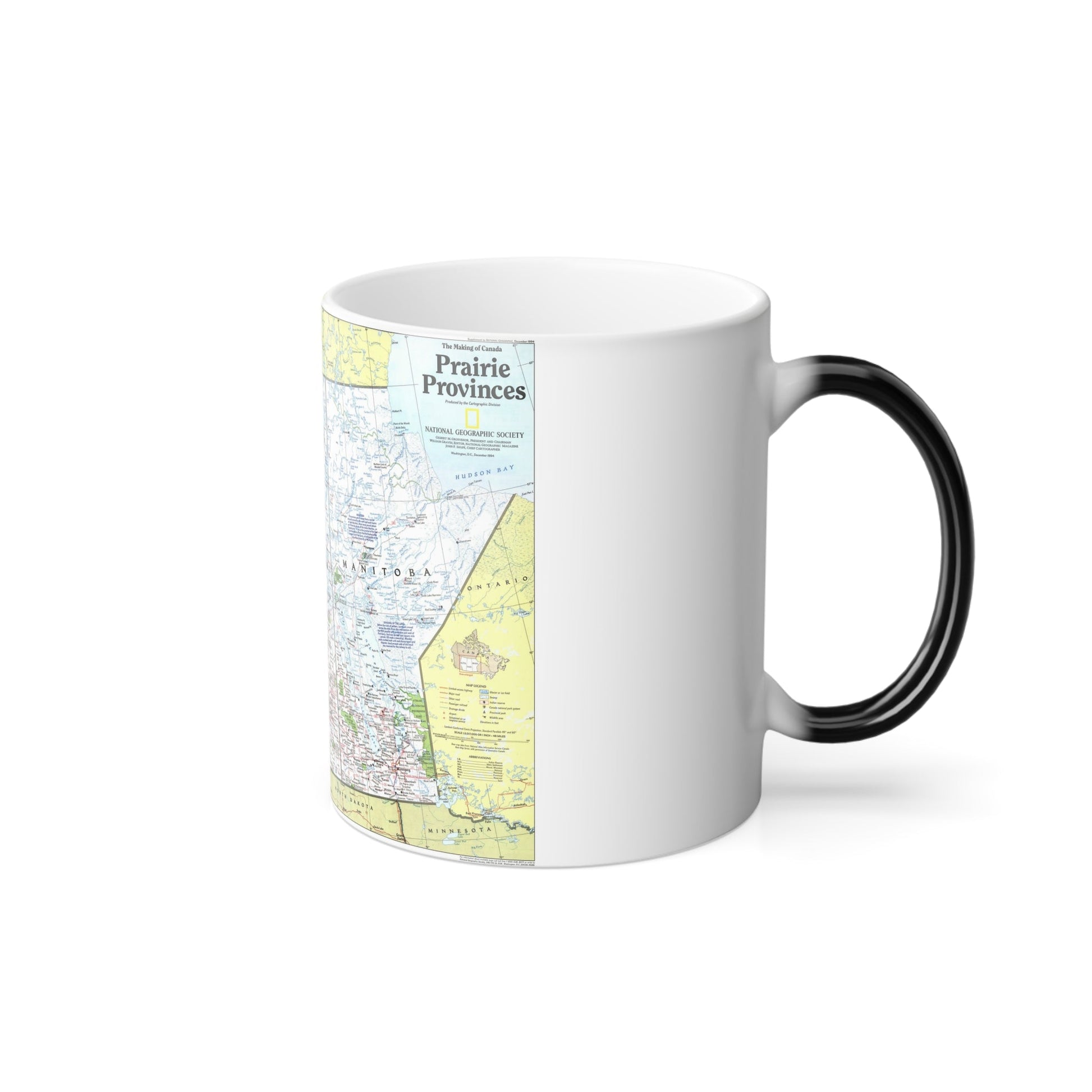 Canada - Prairie Provinces 1 (1995) (Map) Color Changing Mug 11oz-11oz-The Sticker Space