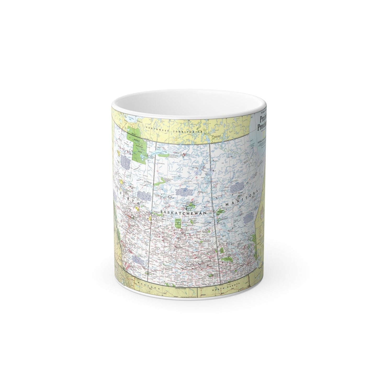 Canada - Prairie Provinces 1 (1995) (Map) Color Changing Mug 11oz-11oz-The Sticker Space