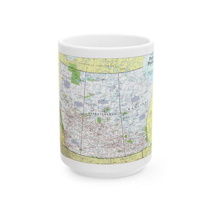 Canada - Prairie Provinces 1 (1995) (Map) White Coffee Mug-15oz-The Sticker Space