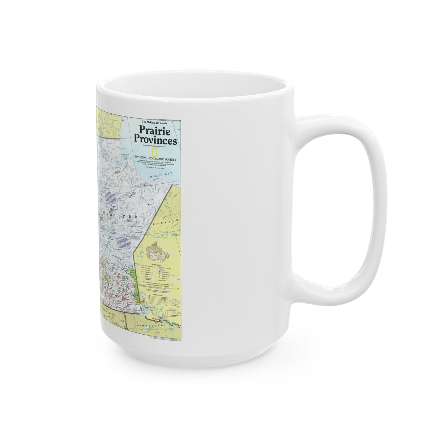 Canada - Prairie Provinces 1 (1995) (Map) White Coffee Mug-The Sticker Space