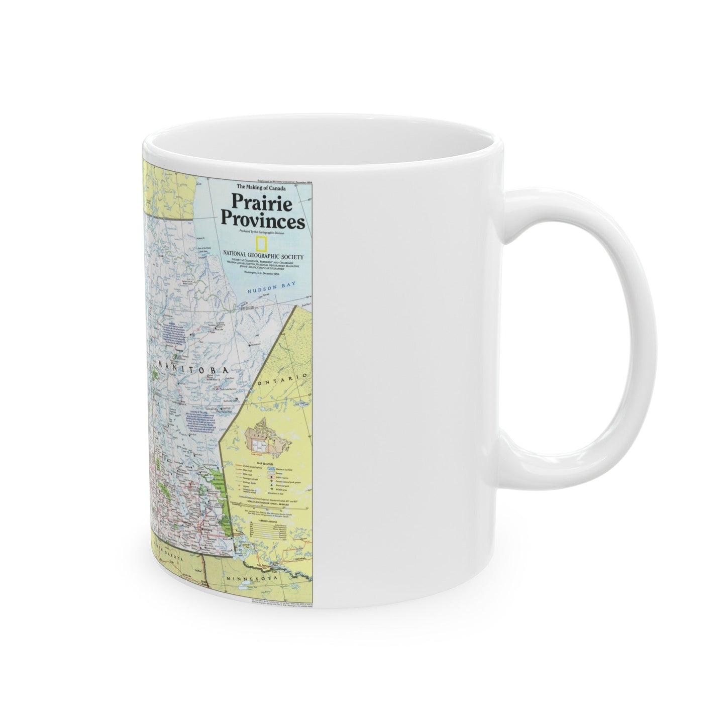 Canada - Prairie Provinces 1 (1995) (Map) White Coffee Mug-The Sticker Space