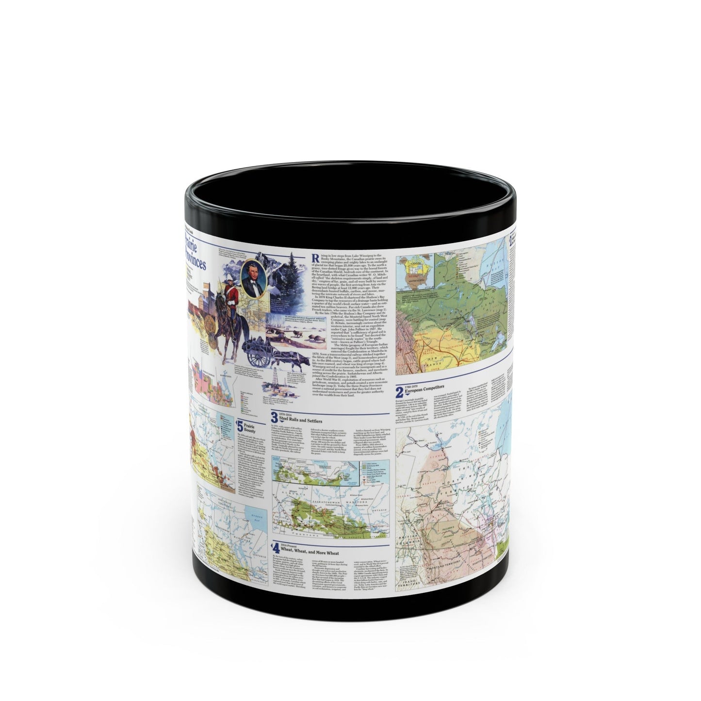 Canada - Prairie Provinces 2 (1995) (Map) Black Coffee Mug-11oz-The Sticker Space