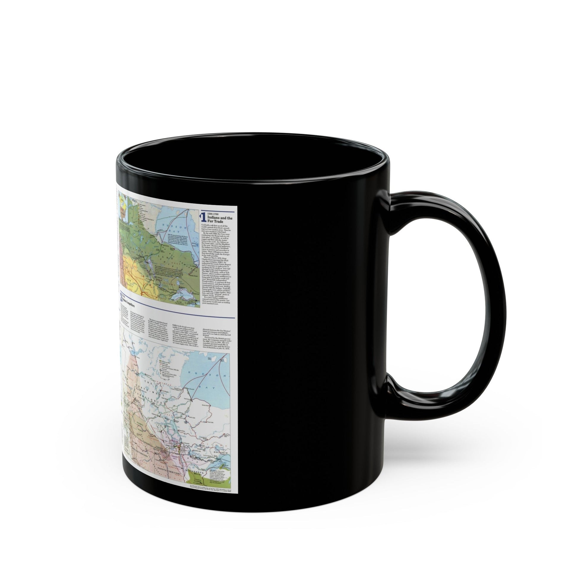 Canada - Prairie Provinces 2 (1995) (Map) Black Coffee Mug-The Sticker Space