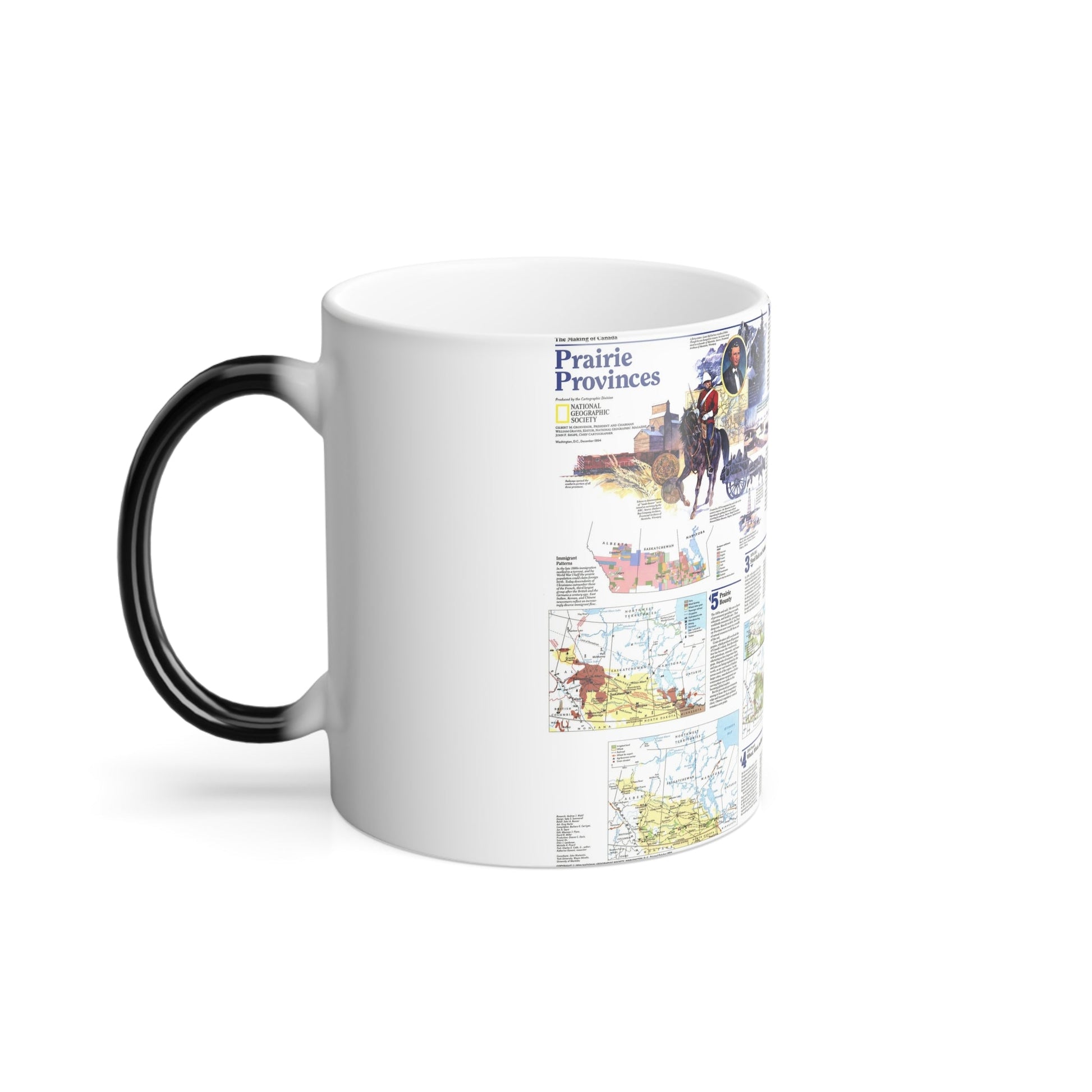 Canada - Prairie Provinces 2 (1995) (Map) Color Changing Mug 11oz-11oz-The Sticker Space