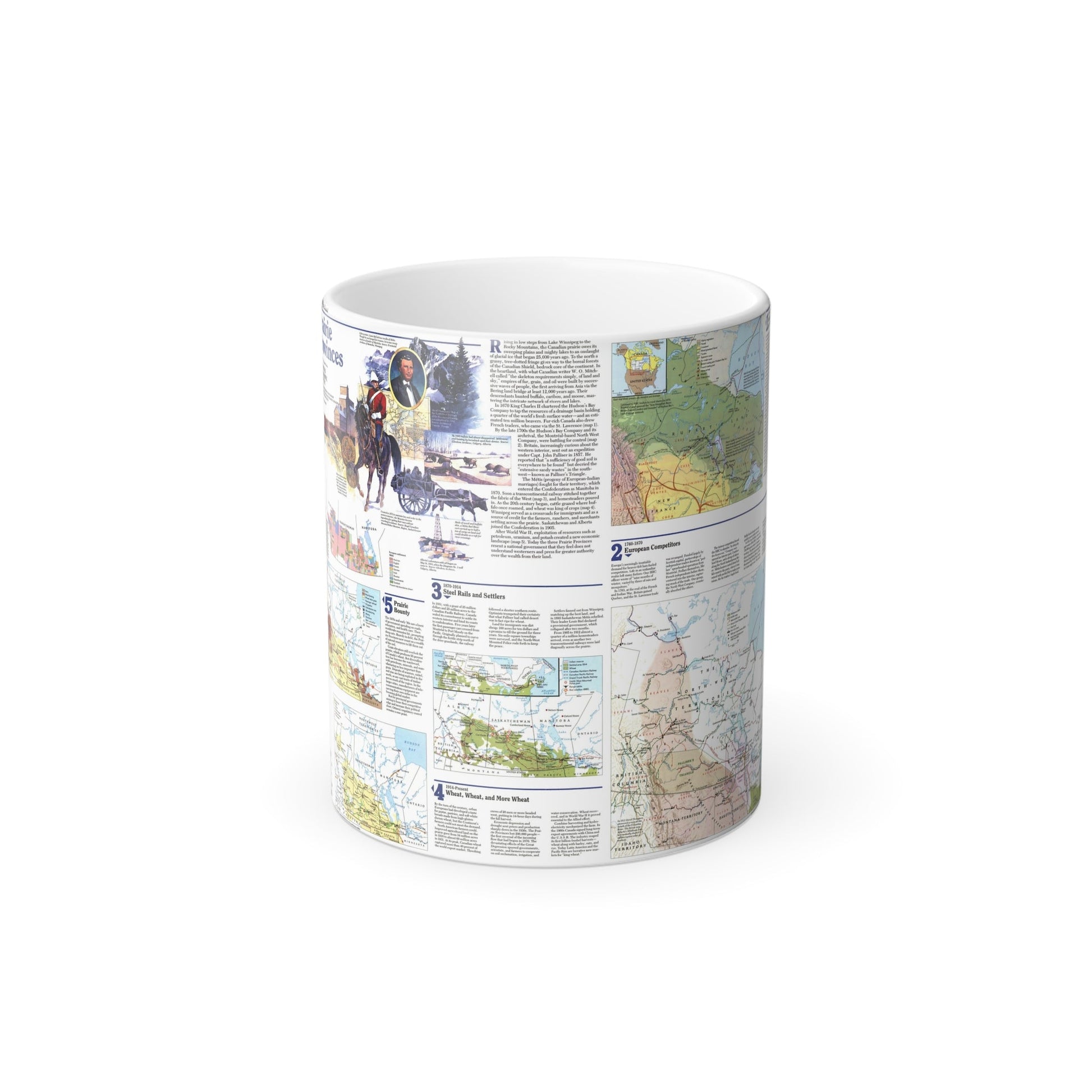 Canada - Prairie Provinces 2 (1995) (Map) Color Changing Mug 11oz-11oz-The Sticker Space