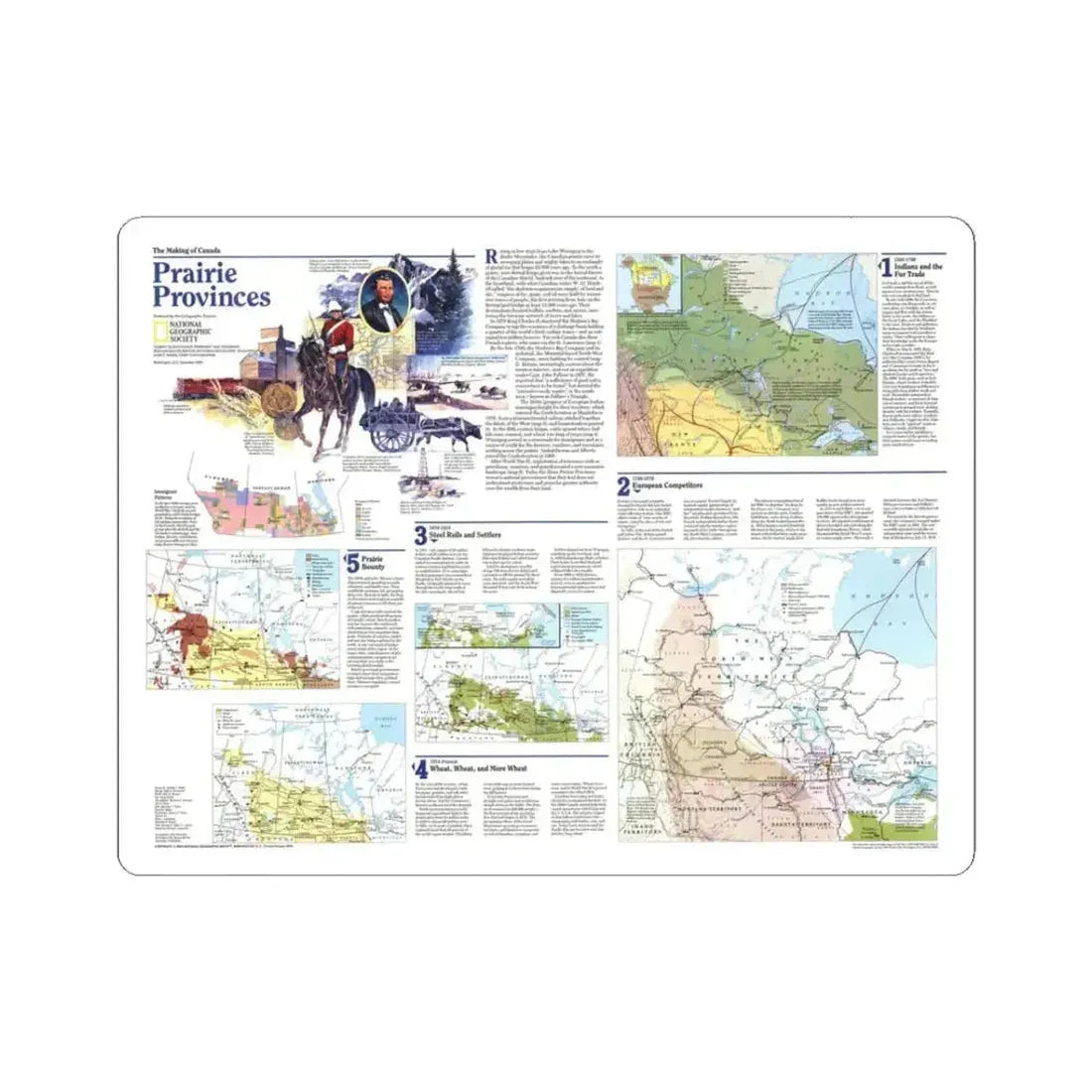 Canada - Prairie Provinces 2 (1995) (Map) STICKER Vinyl Kiss-Cut Decal 3 Inch White - The Sticker Space