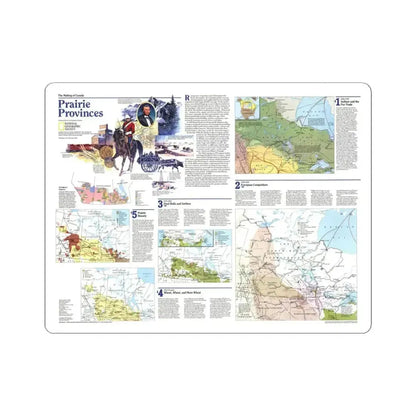 Canada - Prairie Provinces 2 (1995) (Map) STICKER Vinyl Kiss-Cut Decal 4 Inch White - The Sticker Space