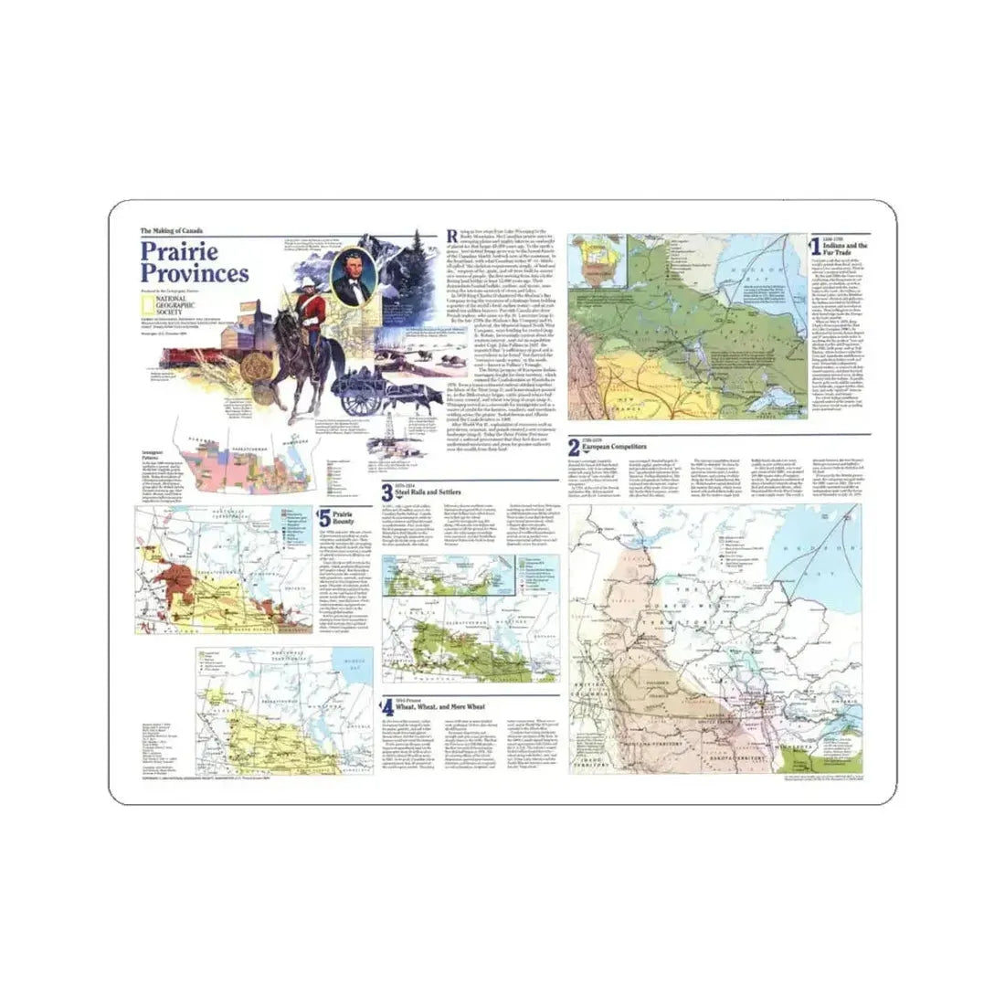 Canada - Prairie Provinces 2 (1995) (Map) STICKER Vinyl Kiss-Cut Decal 6 Inch White - The Sticker Space