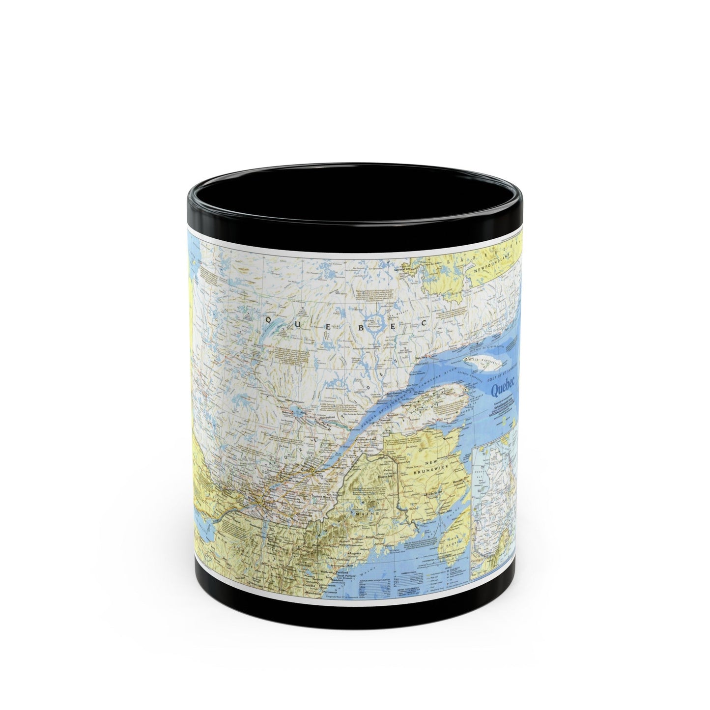 Canada - Quebec 1 (1991) (Map) Black Coffee Mug-11oz-The Sticker Space