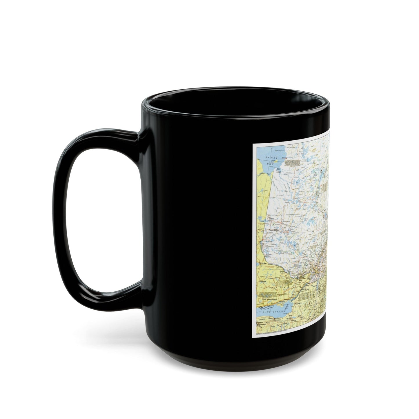 Canada - Quebec 1 (1991) (Map) Black Coffee Mug-The Sticker Space