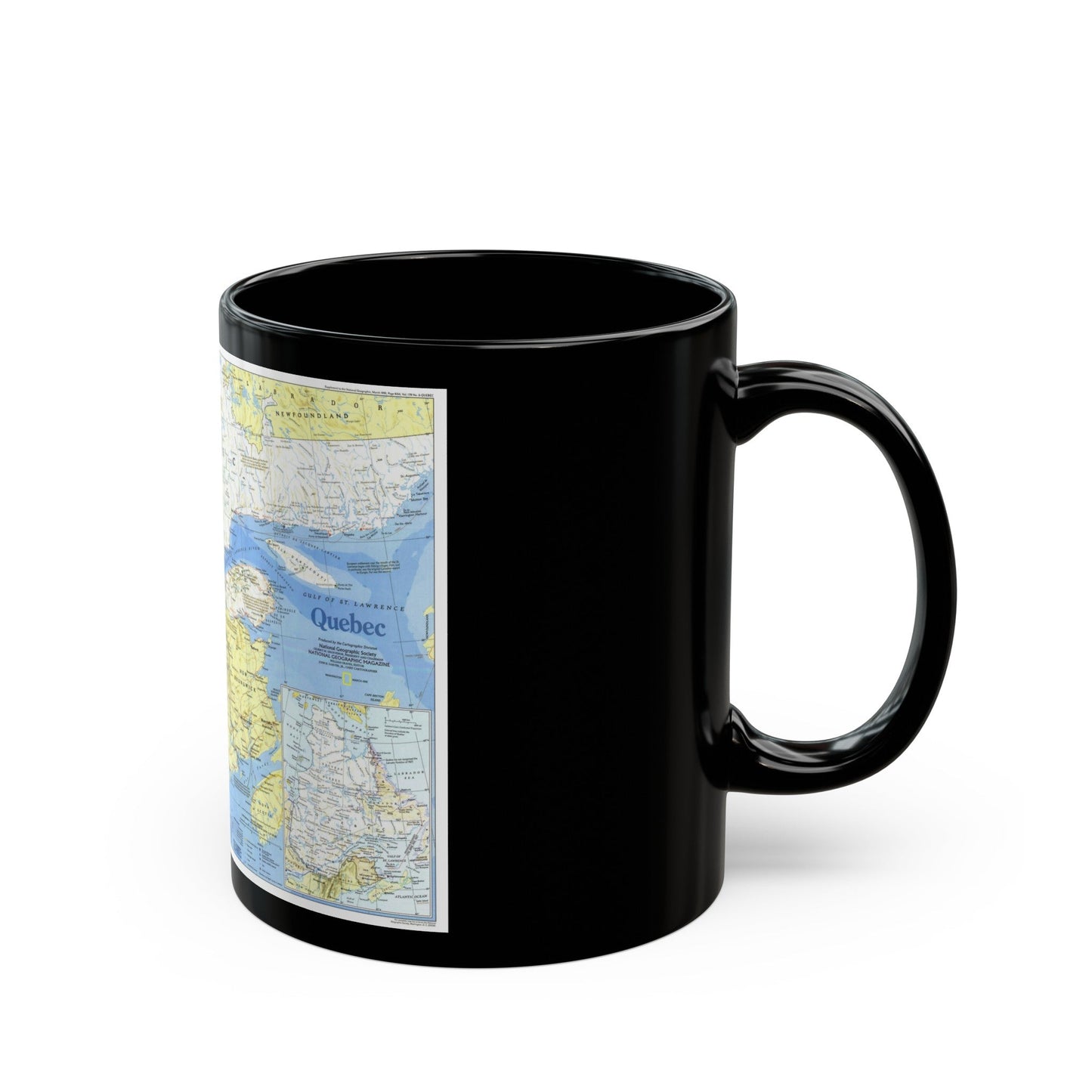 Canada - Quebec 1 (1991) (Map) Black Coffee Mug-The Sticker Space