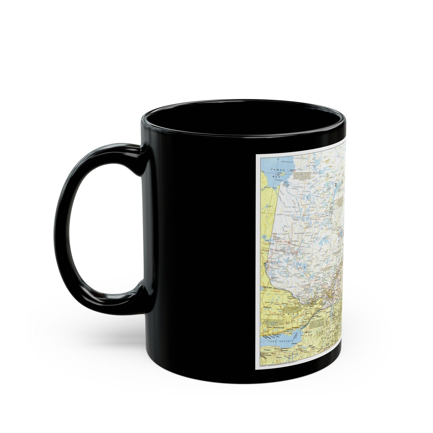 Canada - Quebec 1 (1991) (Map) Black Coffee Mug-The Sticker Space