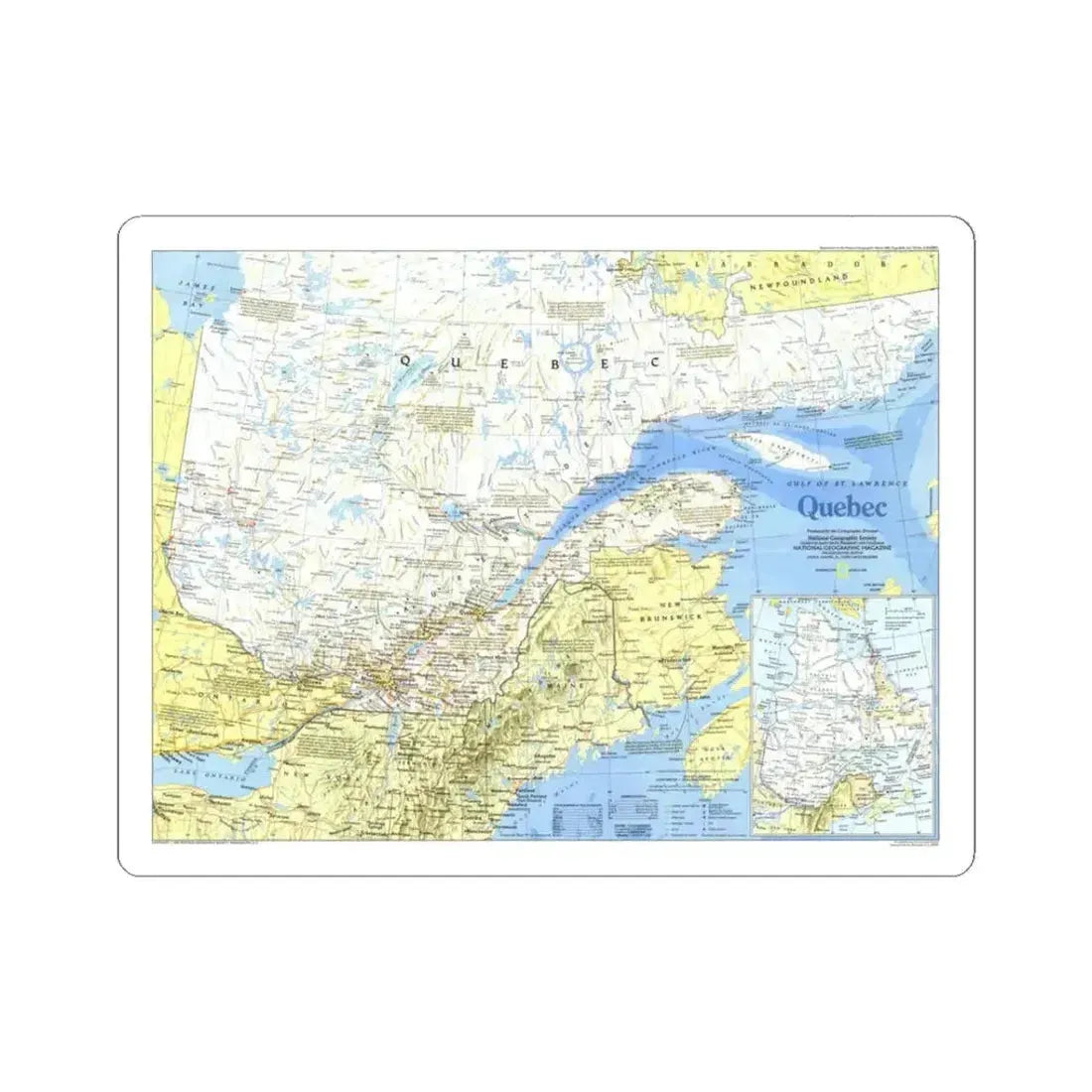 Canada - Quebec 1 (1991) (Map) STICKER Vinyl Kiss-Cut Decal 3 Inch White - The Sticker Space