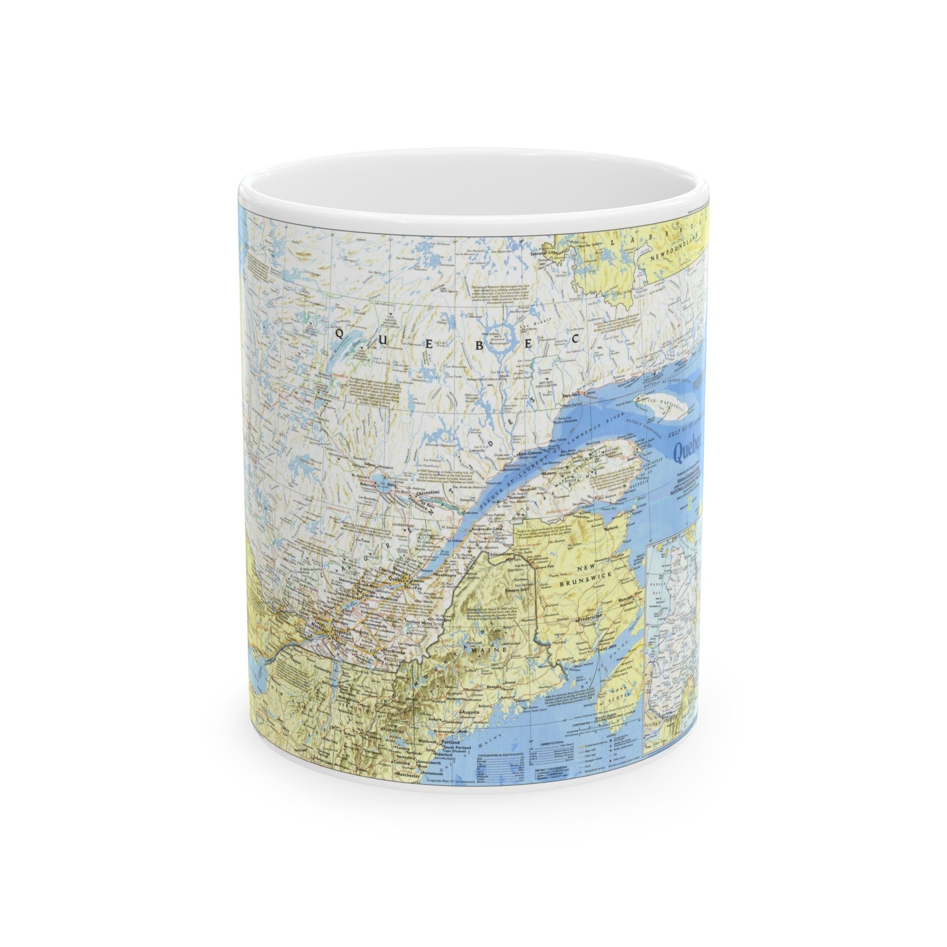 Canada - Quebec 1 (1991) (Map) White Coffee Mug-11oz-The Sticker Space