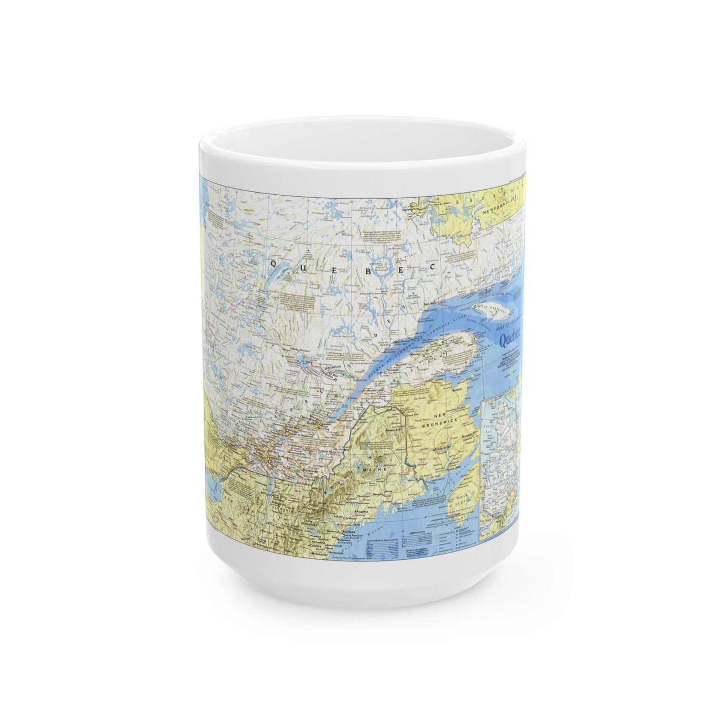 Canada - Quebec 1 (1991) (Map) White Coffee Mug-15oz-The Sticker Space