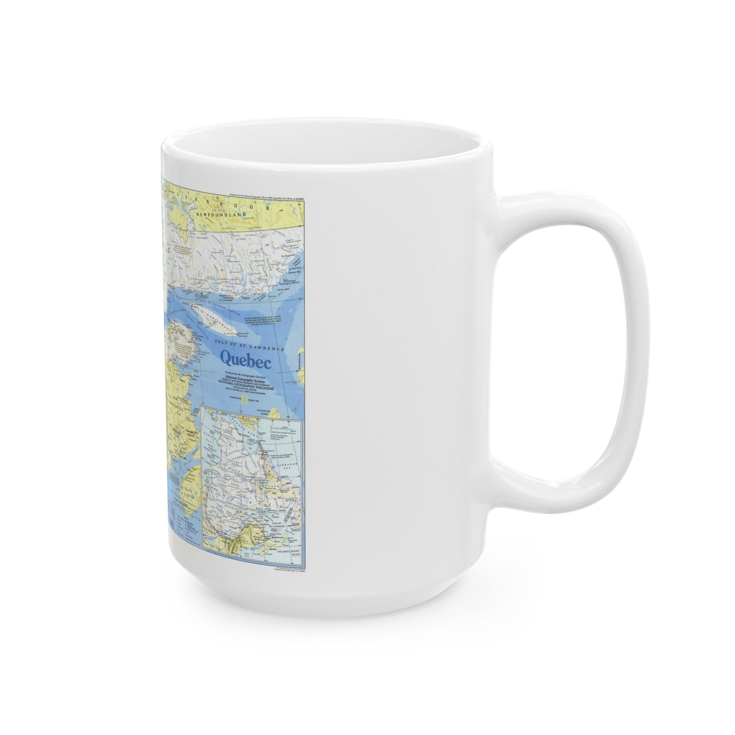 Canada - Quebec 1 (1991) (Map) White Coffee Mug-The Sticker Space