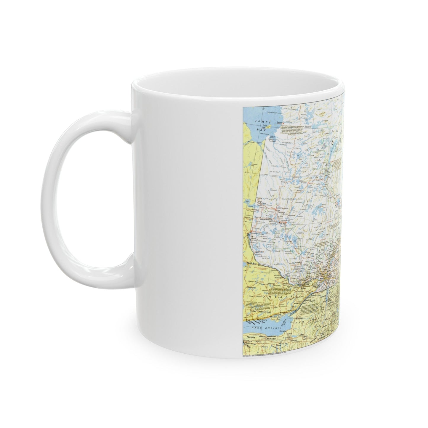 Canada - Quebec 1 (1991) (Map) White Coffee Mug-The Sticker Space