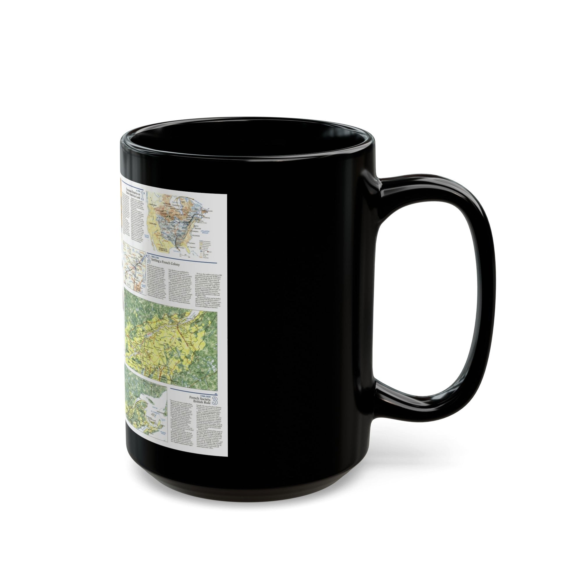 Canada - Quebec 2 (1991) (Map) Black Coffee Mug-The Sticker Space