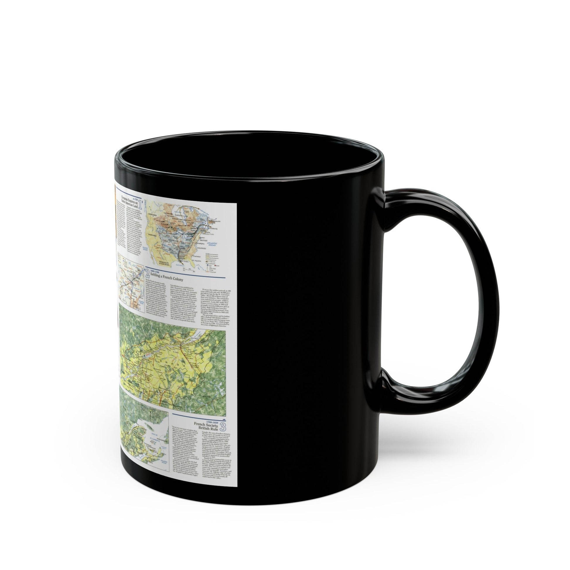 Canada - Quebec 2 (1991) (Map) Black Coffee Mug-The Sticker Space