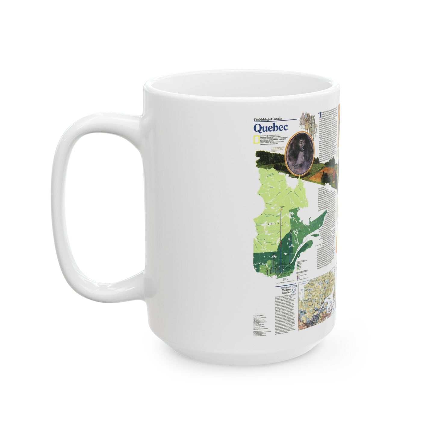 Canada - Quebec 2 (1991) (Map) White Coffee Mug-The Sticker Space