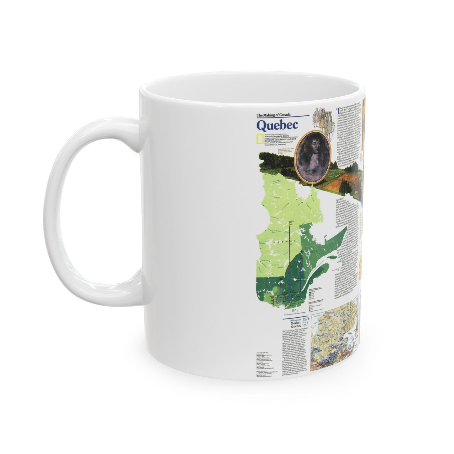 Canada - Quebec 2 (1991) (Map) White Coffee Mug-The Sticker Space