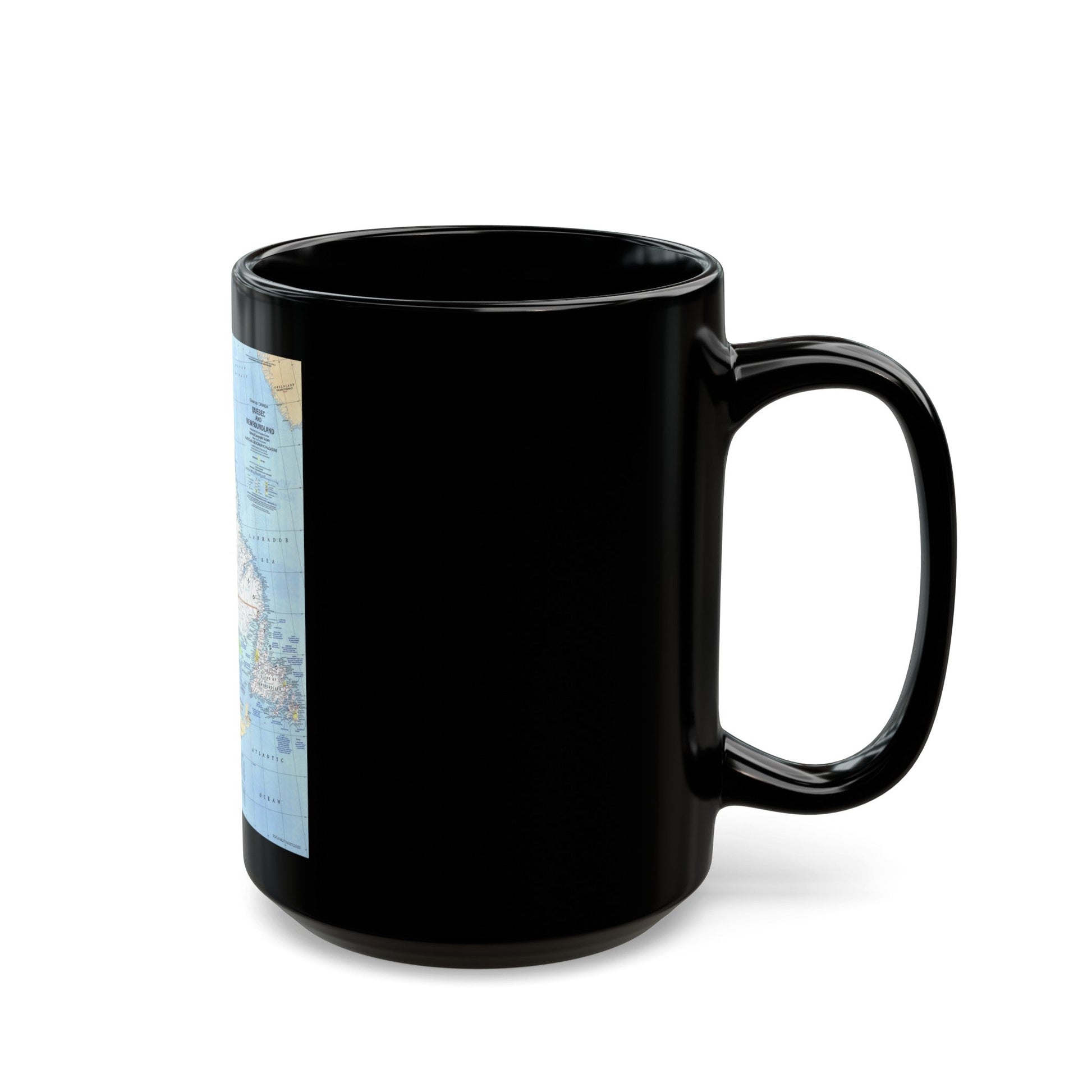 Canada - Quebec & Newfoundland (1980) (Map) Black Coffee Mug-The Sticker Space