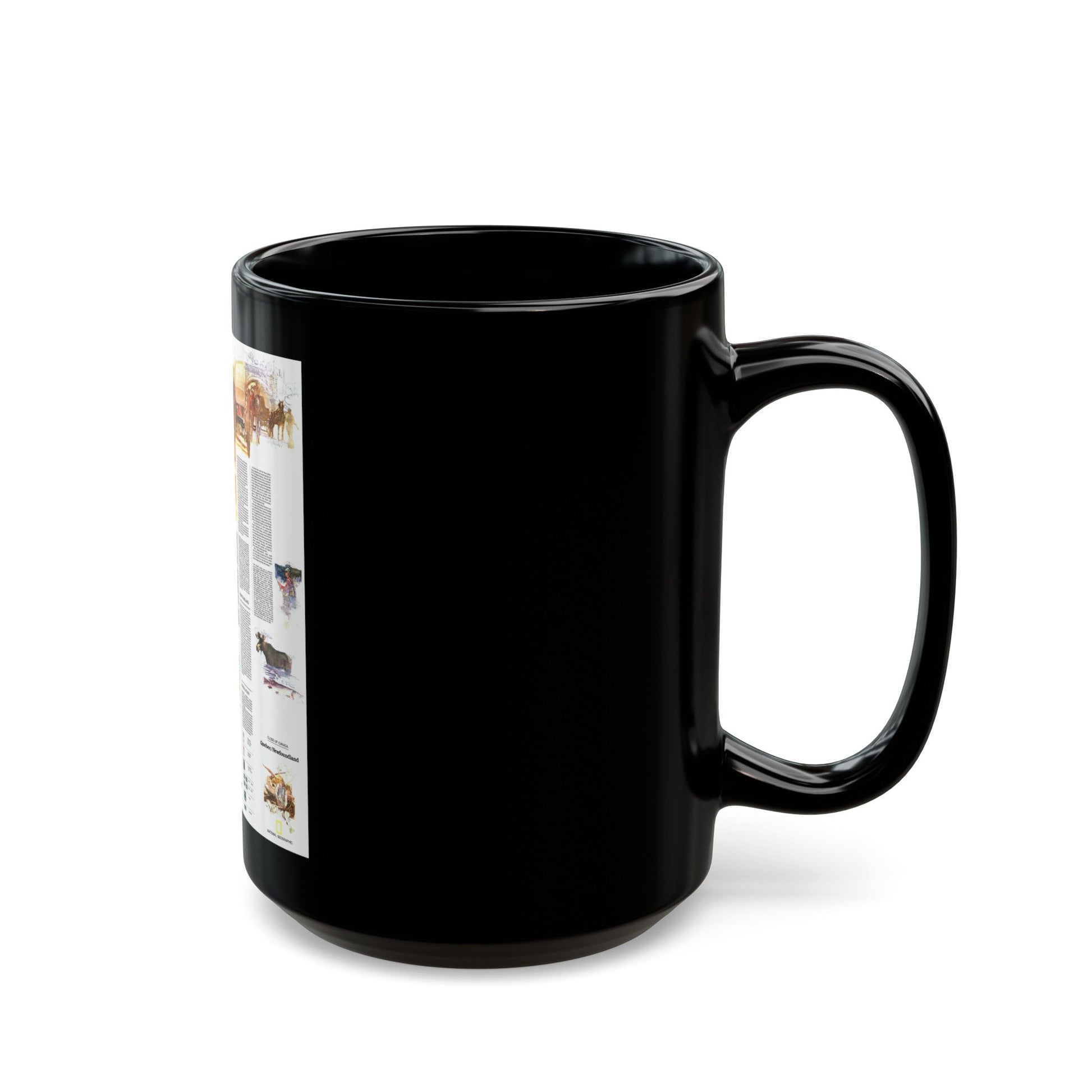 Canada - Quebec-Newfoundland (1980) (Map) Black Coffee Mug-The Sticker Space