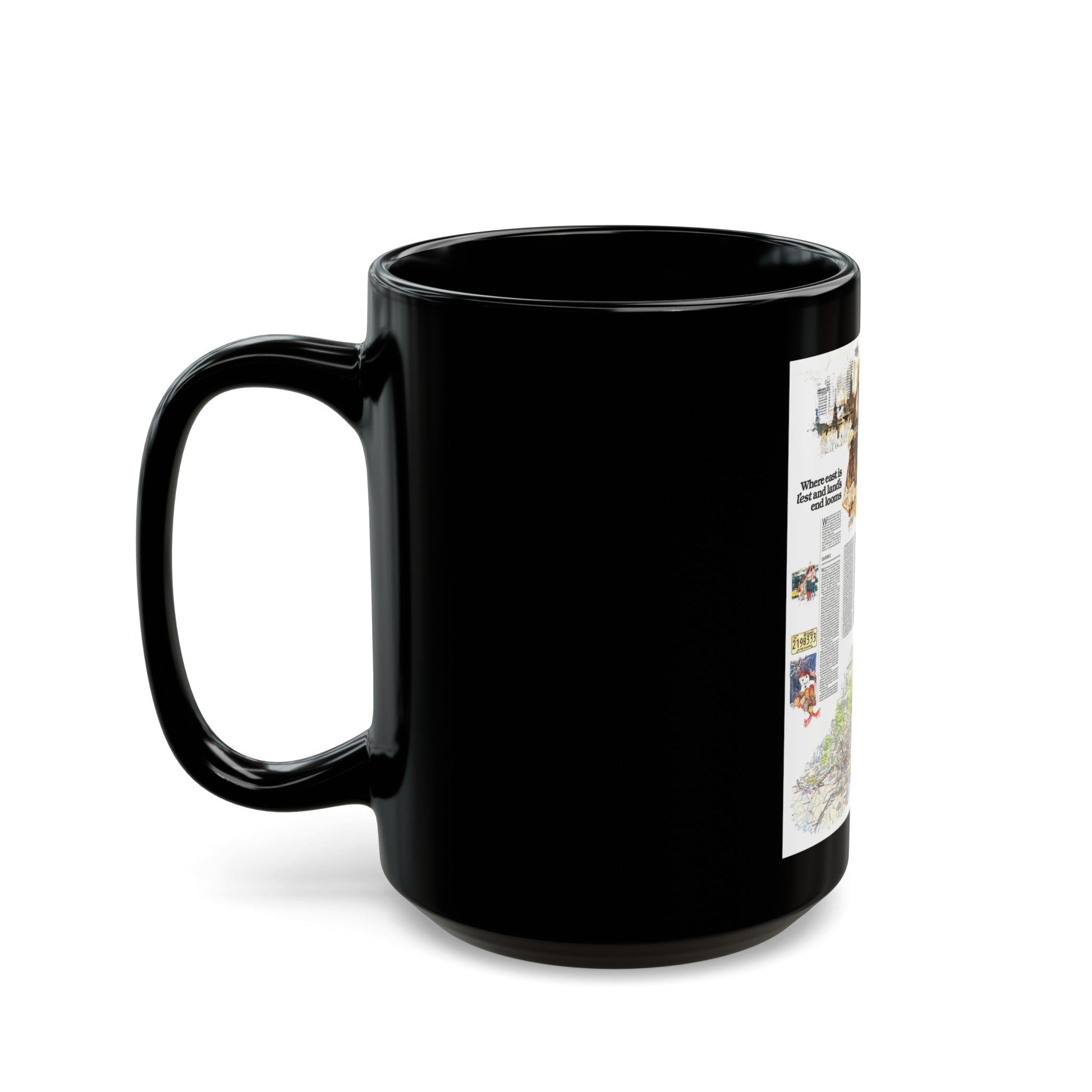 Canada - Quebec-Newfoundland (1980) (Map) Black Coffee Mug-The Sticker Space