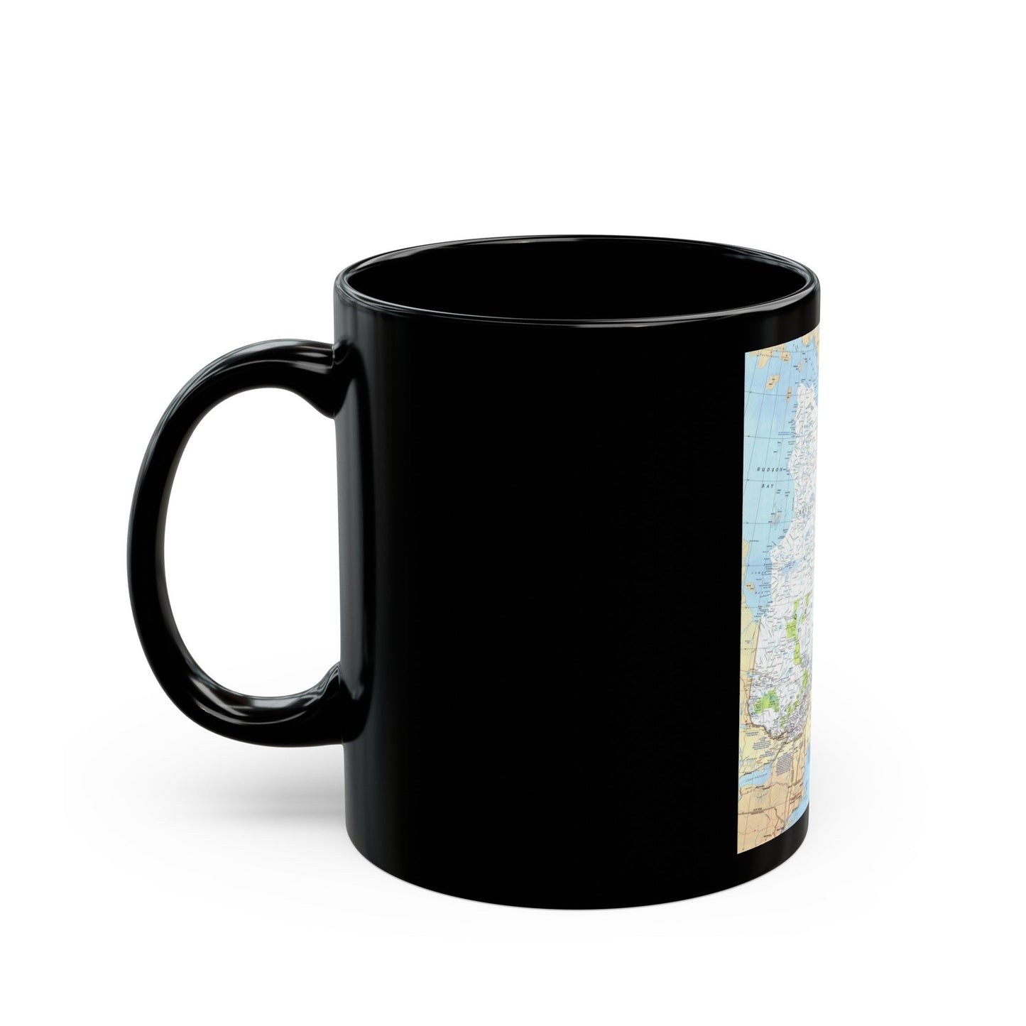 Canada - Quebec & Newfoundland (1980) (Map) Black Coffee Mug-The Sticker Space