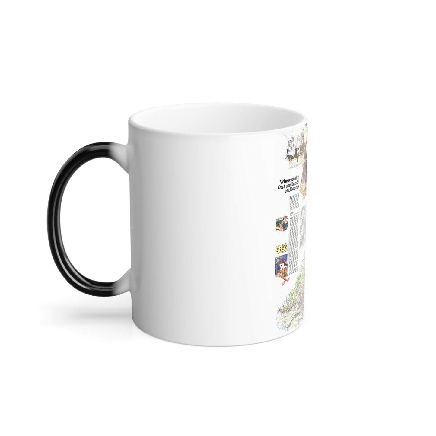 Canada - Quebec-Newfoundland (1980) (Map) Color Changing Mug 11oz-11oz-The Sticker Space