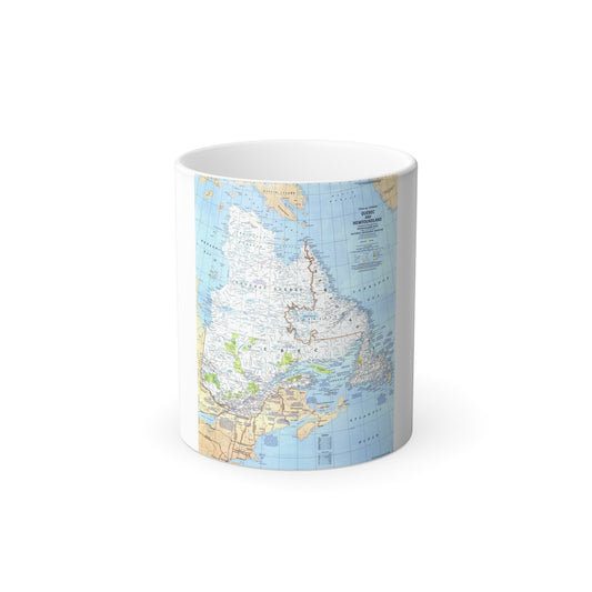 Canada - Quebec & Newfoundland (1980) (Map) Color Changing Mug 11oz-11oz-The Sticker Space