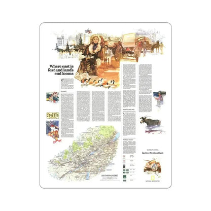 Canada - Quebec-Newfoundland (1980) (Map) STICKER Vinyl Kiss-Cut Decal - The Sticker Space