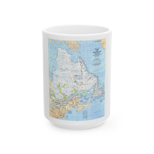 Canada - Quebec & Newfoundland (1980) (Map) White Coffee Mug-15oz-The Sticker Space