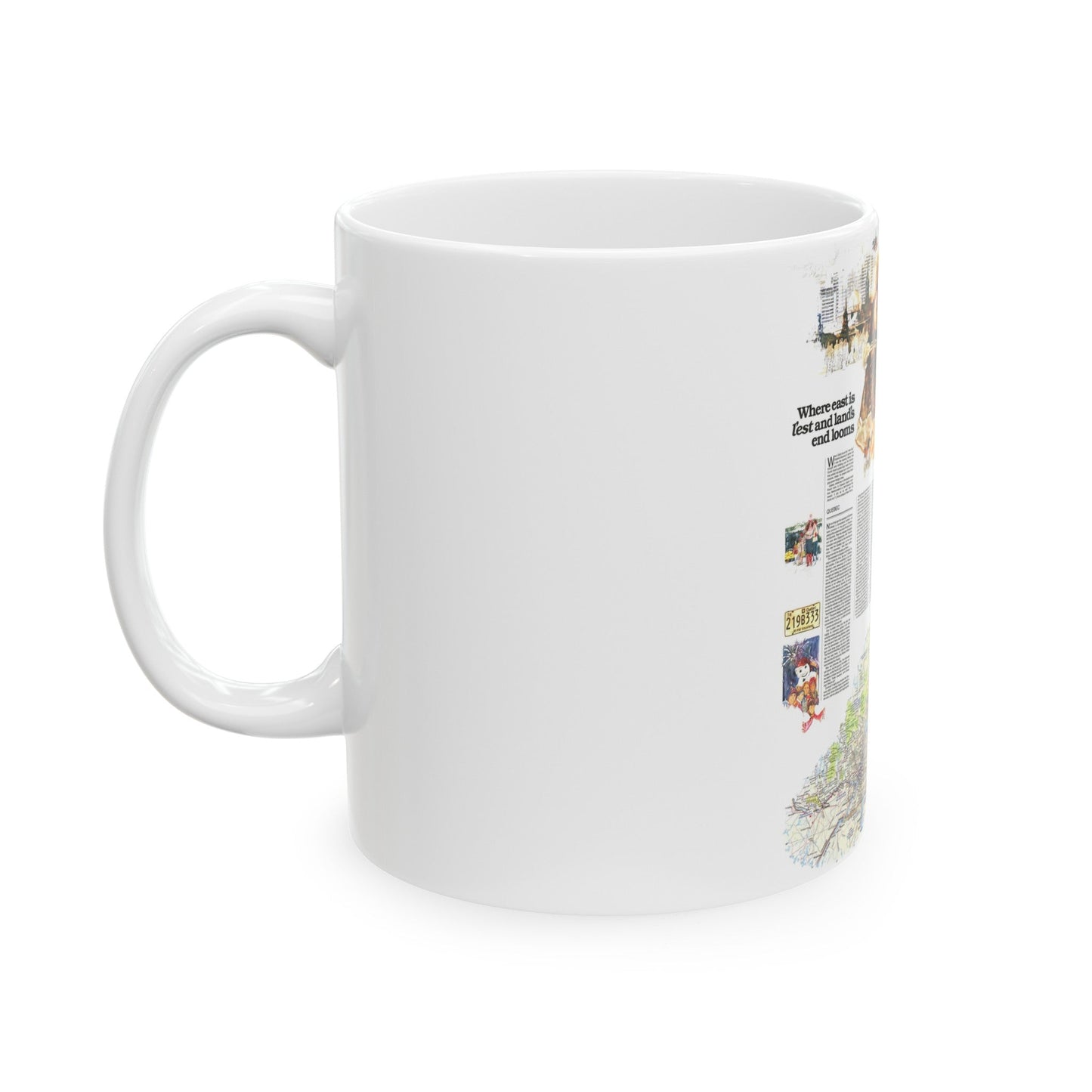 Canada - Quebec-Newfoundland (1980) (Map) White Coffee Mug-The Sticker Space