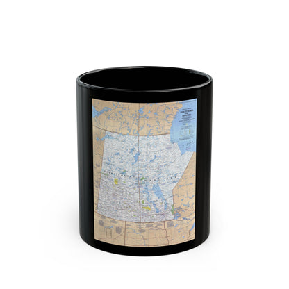 Canada - Saskatchewan & Manitoba (1979) (Map) Black Coffee Mug-11oz-The Sticker Space