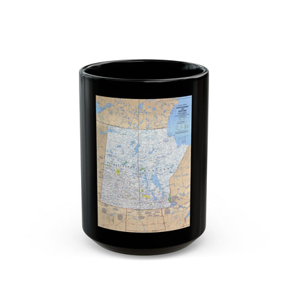 Canada - Saskatchewan & Manitoba (1979) (Map) Black Coffee Mug-15oz-The Sticker Space