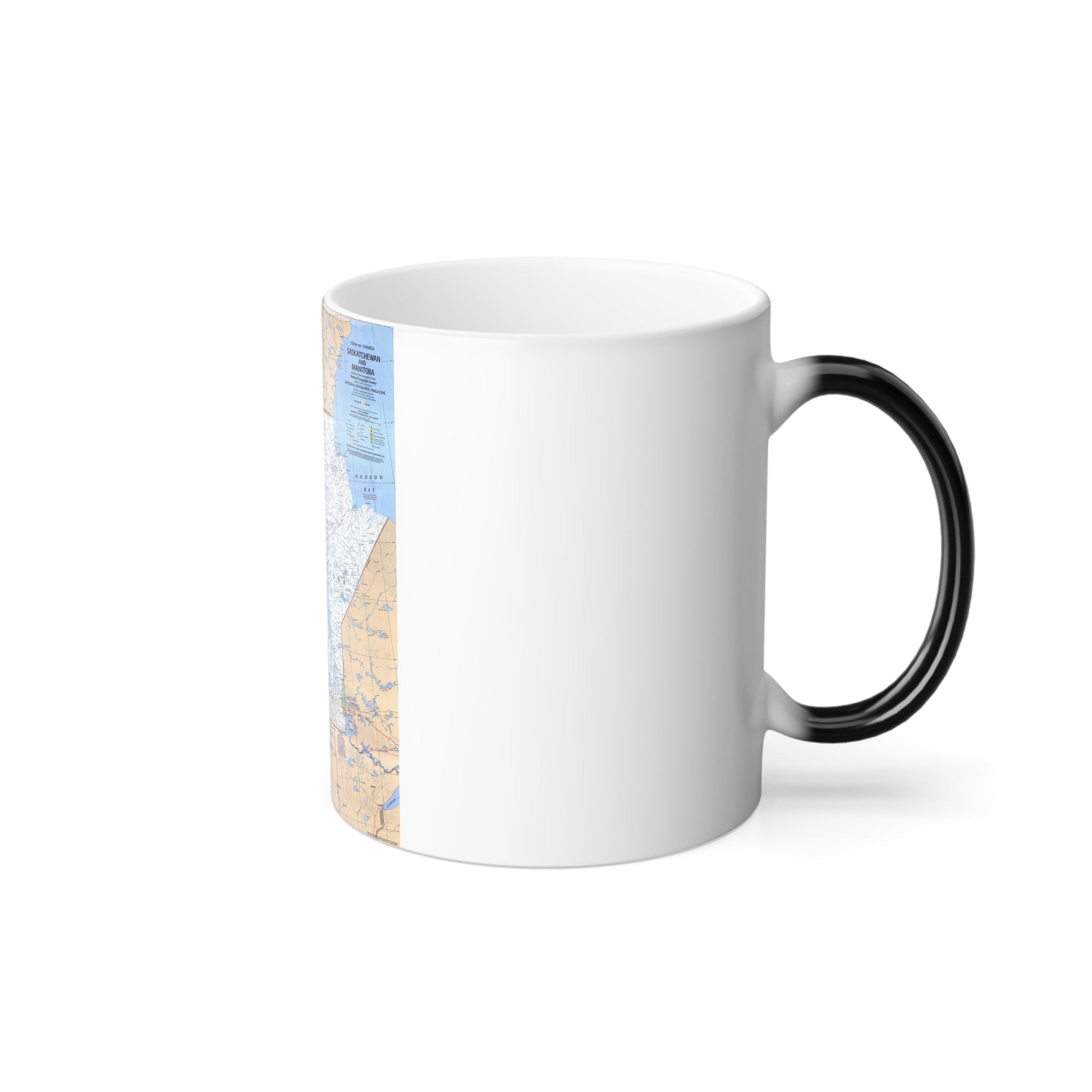 Canada - Saskatchewan & Manitoba (1979) (Map) Color Changing Mug 11oz-11oz-The Sticker Space