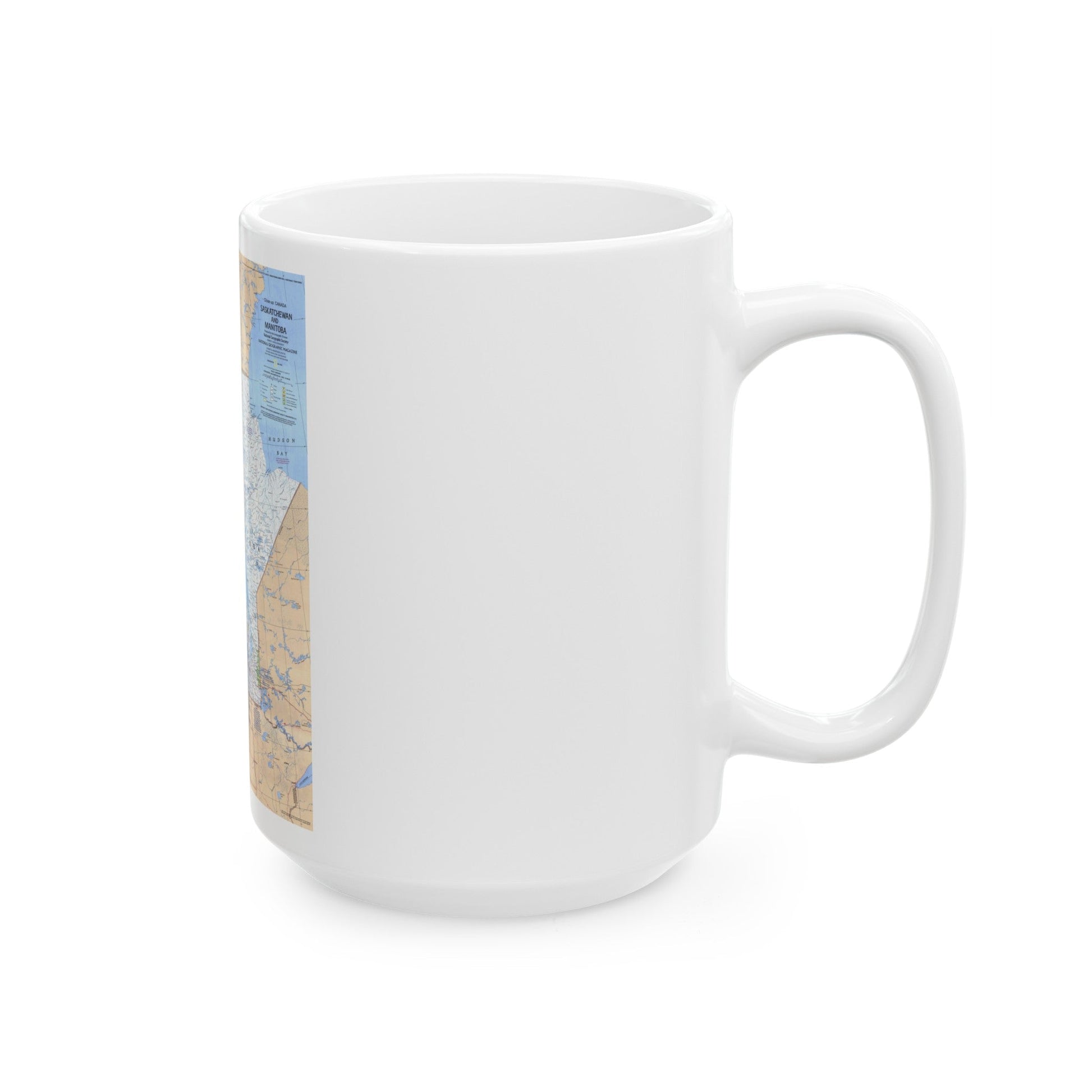 Canada - Saskatchewan & Manitoba (1979) (Map) White Coffee Mug-The Sticker Space